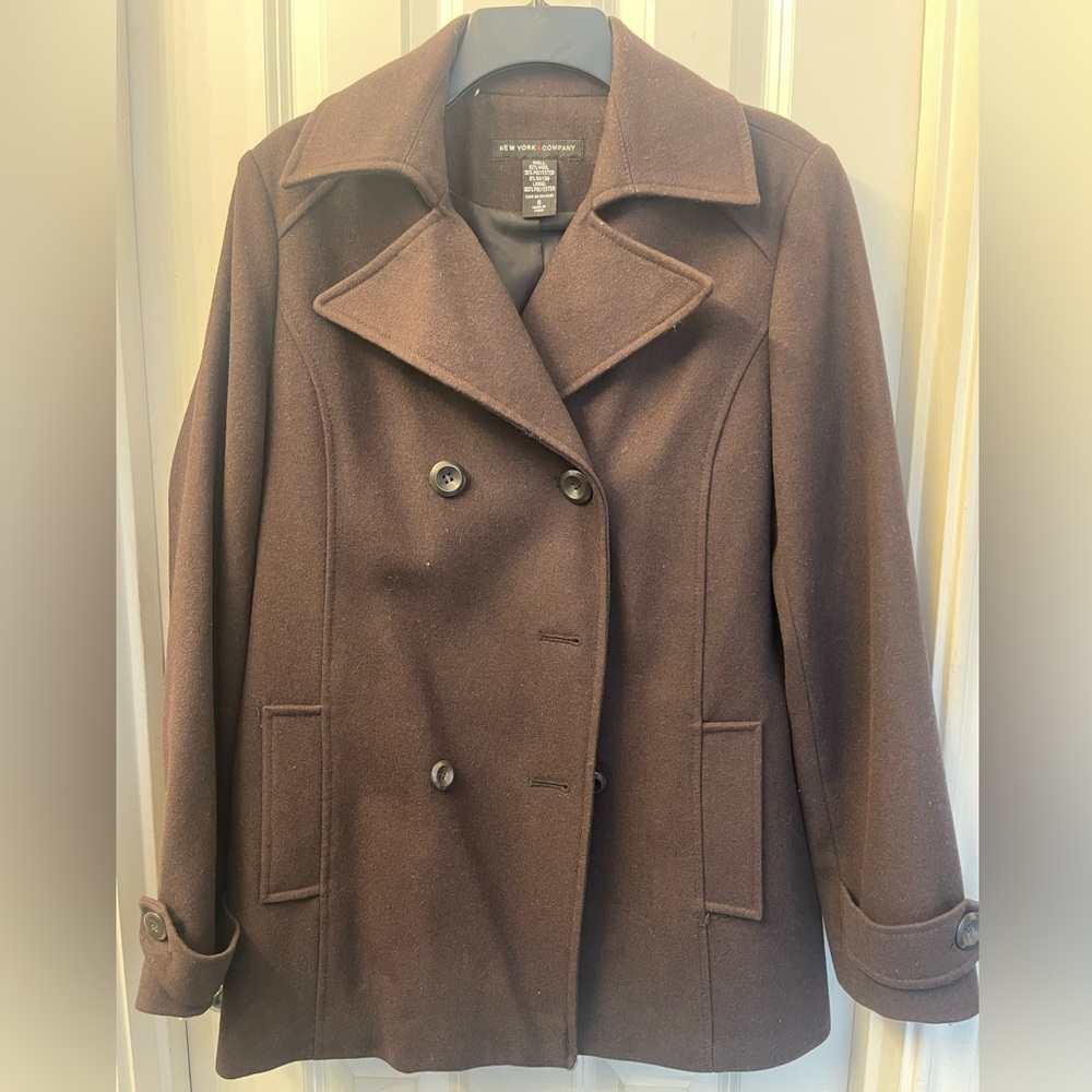 Brown Double Breasted Pea Coat Sz 6